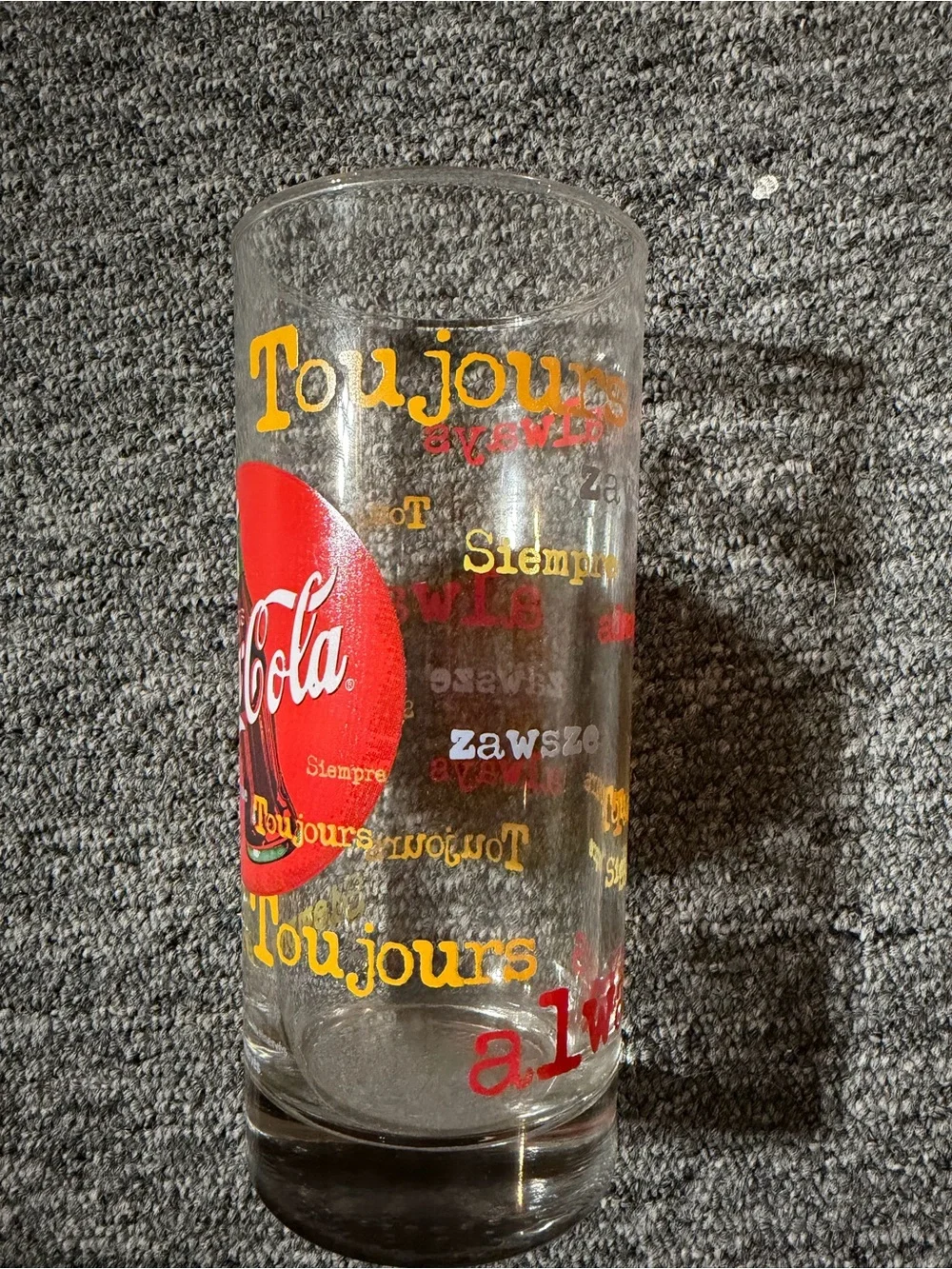 1990 Coca-Cola Vintage Glasses Set with Red Logo (Set of 4)